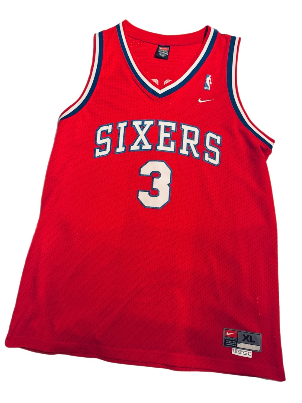 Vintage Allen Iverson Philadelphia 76ers Red Nike Swingman Jersey Men’s Size XL